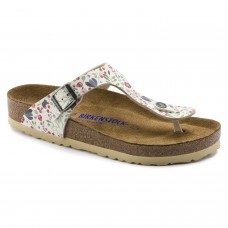 Birkenstock Gizeh Meadow Flowers Beige Birko Flor Soft Footbed