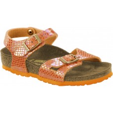 Birkenstock Kids Rio Shiny Snake Orange