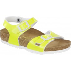 Birkenstock Kids Rio Patent Neon Yellow Patent