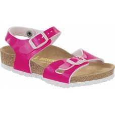Birkenstock Kids Rio Patent Neon Pink