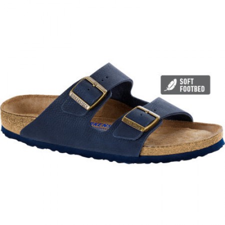 Birkenstock Arizona Leather Steer Indigo Soft Footbed